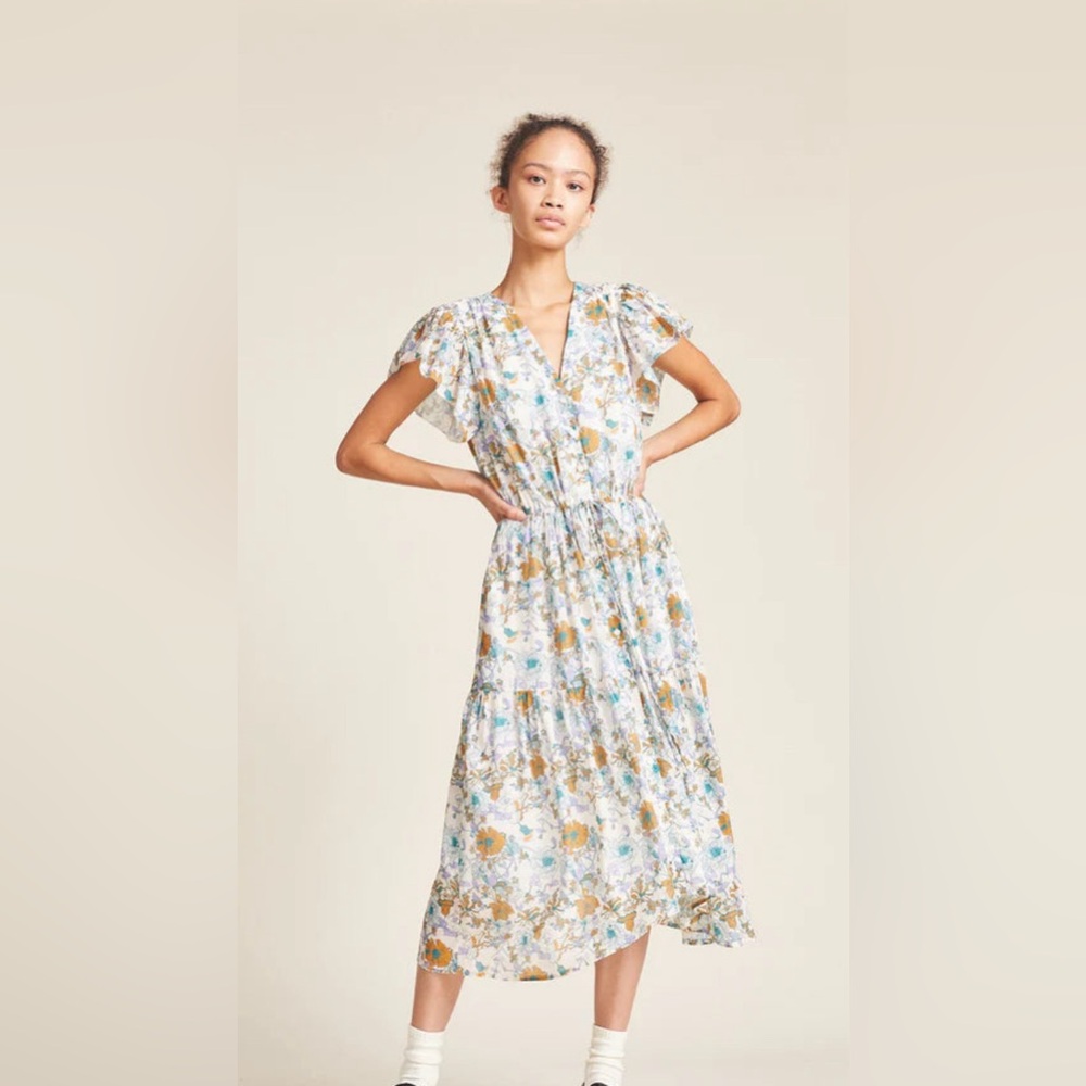 TROVATA Birds of Paradis- Kristi Dress- Violet Tendril
